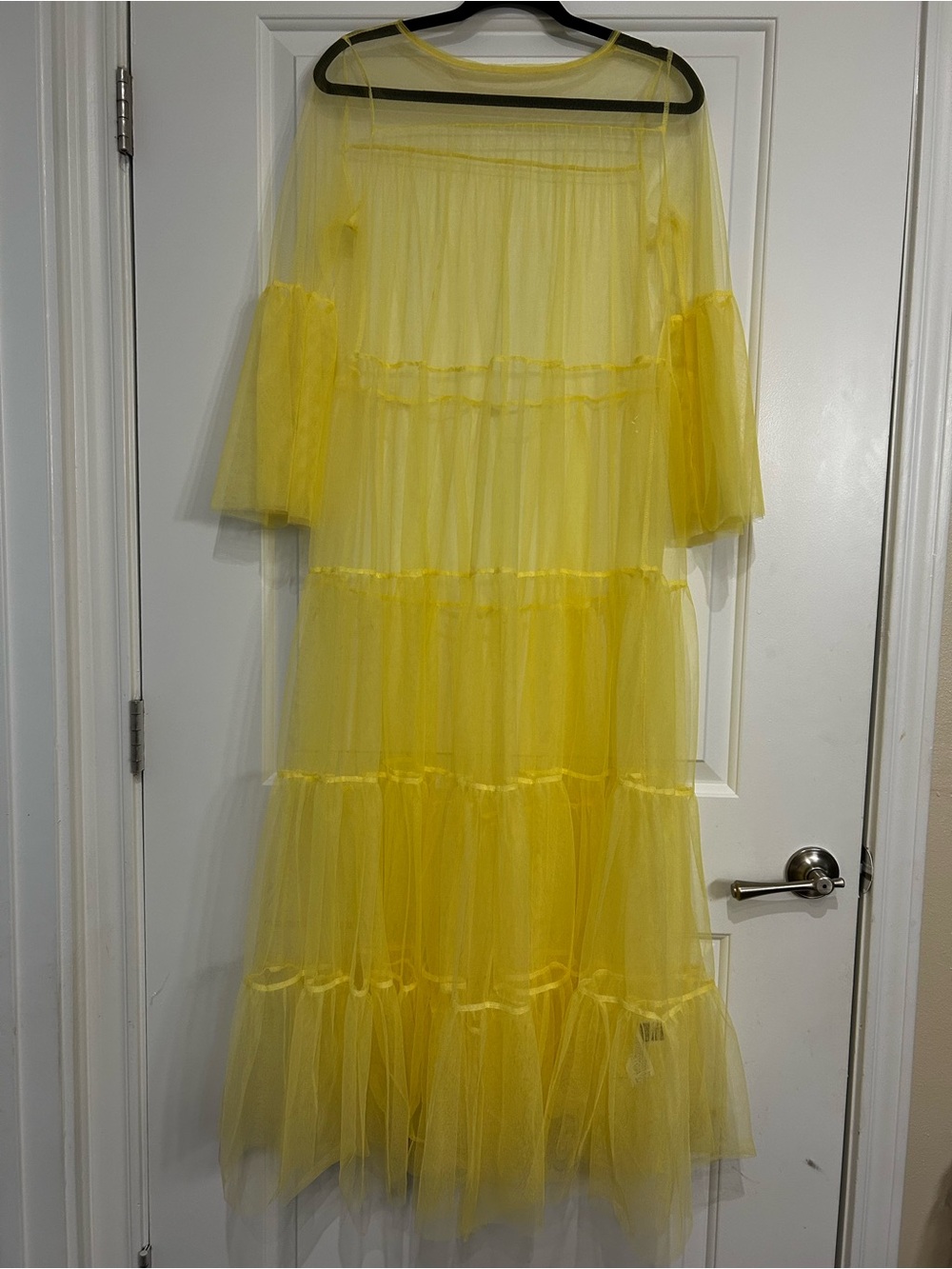 Yellow Tulle Tiered Women’s Dress
